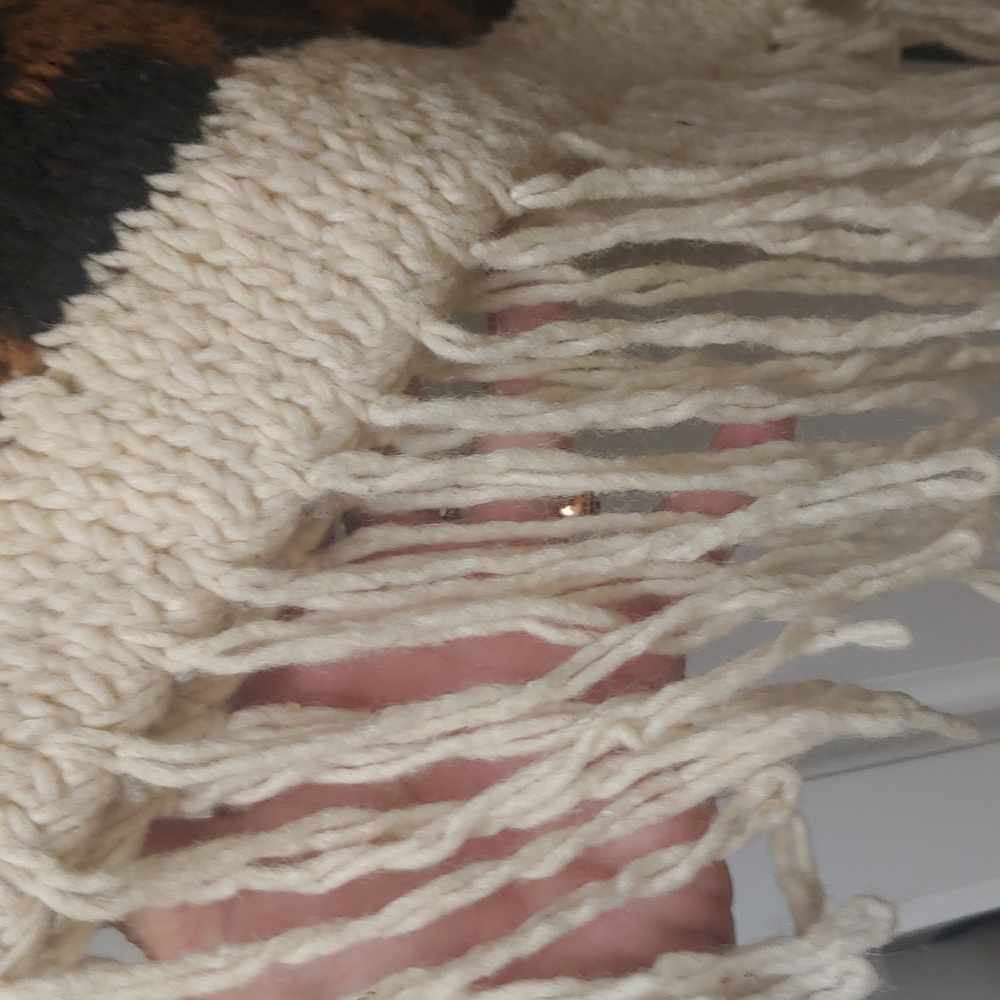 100% Wool overhead shawl Rebozo cape Mexico... Boho One Sz. Fits most - Picture 14 of 14